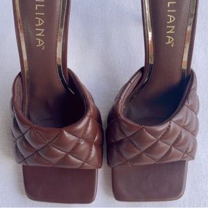 Brown Quilted Heels